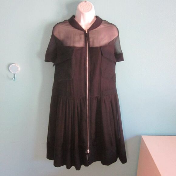 Nuovo Borgo Womens Size 14 Italian Made Black Dress Size 50 Knee Length Designer - Picture 1 of 12